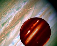 Композиция изображающая штормы Юпитера
